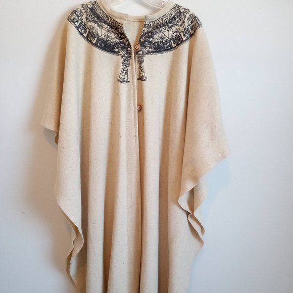 Wool Mexican Poncho - Picture 2 of 14